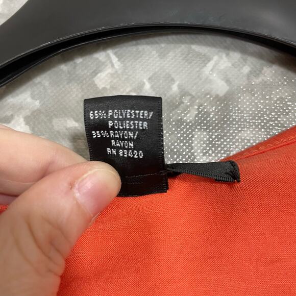 August Silk Orange Ruffle Yoke Scoop Neck Tank Top - Size Petite Medium (PM) - Picture 5 of 6